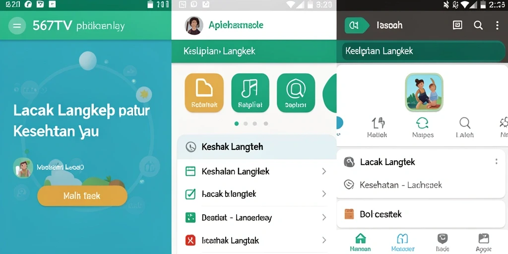 Antarmuka pengguna 567TV yang menarik dengan fungsi Lacak Langkah.