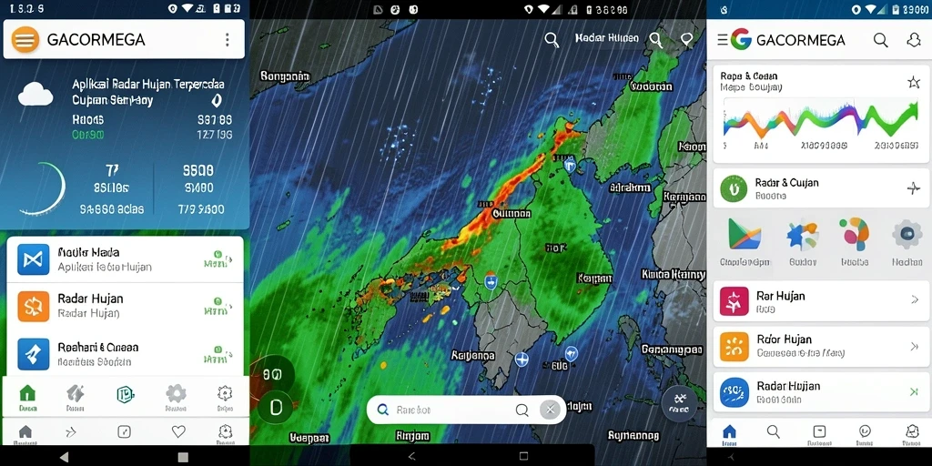 Tampilan antarmuka GACORMEGA dengan fitur Radar Hujan yang mudah digunakan.