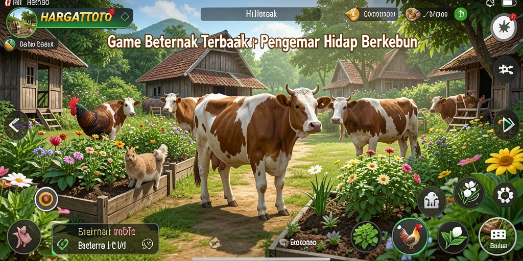 Tampilan antarmuka HARGATOTO dengan fitur Beternak yang menarik.