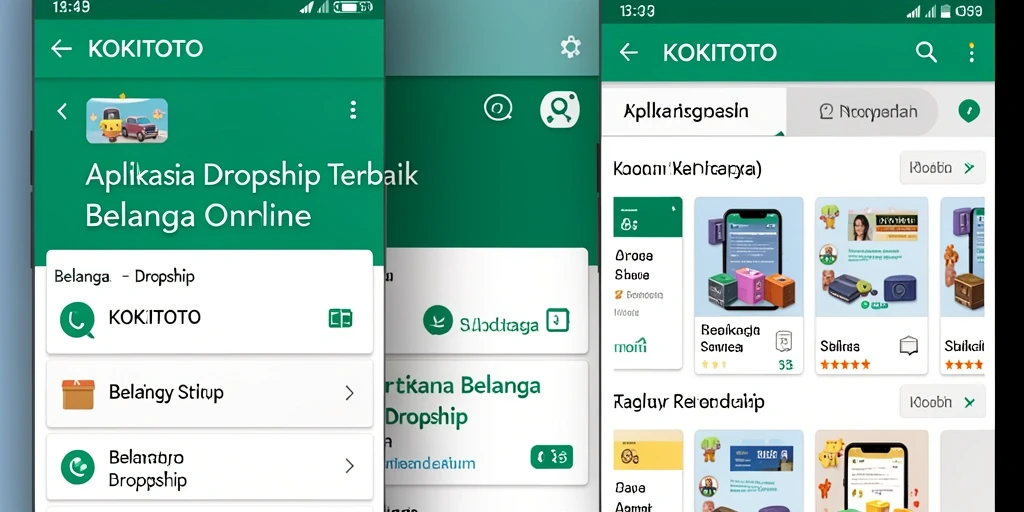 Tampilan antarmuka aplikasi KOKITOTO yang user-friendly dan informatif.