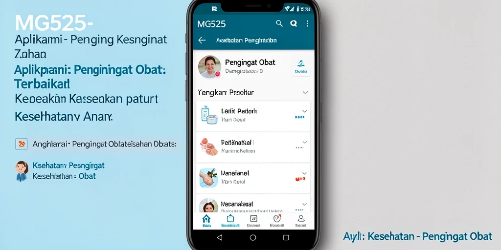Tampilan antarmuka MG525 dengan fungsi Pengingat Obat yang jelas.