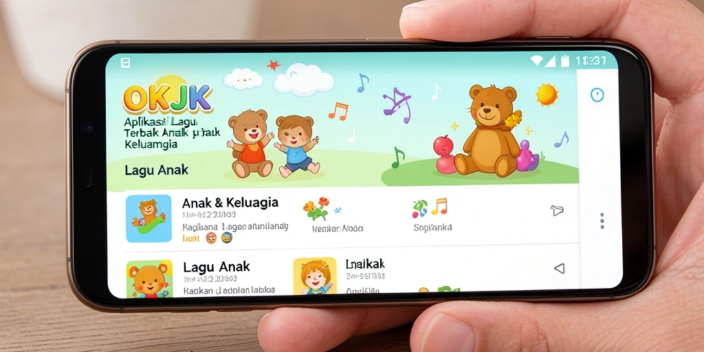 Antarmuka ceria dan ramah anak dari aplikasi OKJK.
