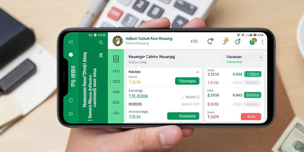 Tampilan antarmuka utama RP886 untuk catatan keuangan.