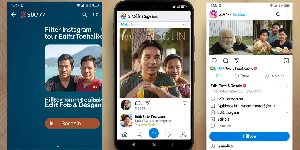 Antarmuka aplikasi SIA777 yang memukau dengan berbagai pilihan filter.