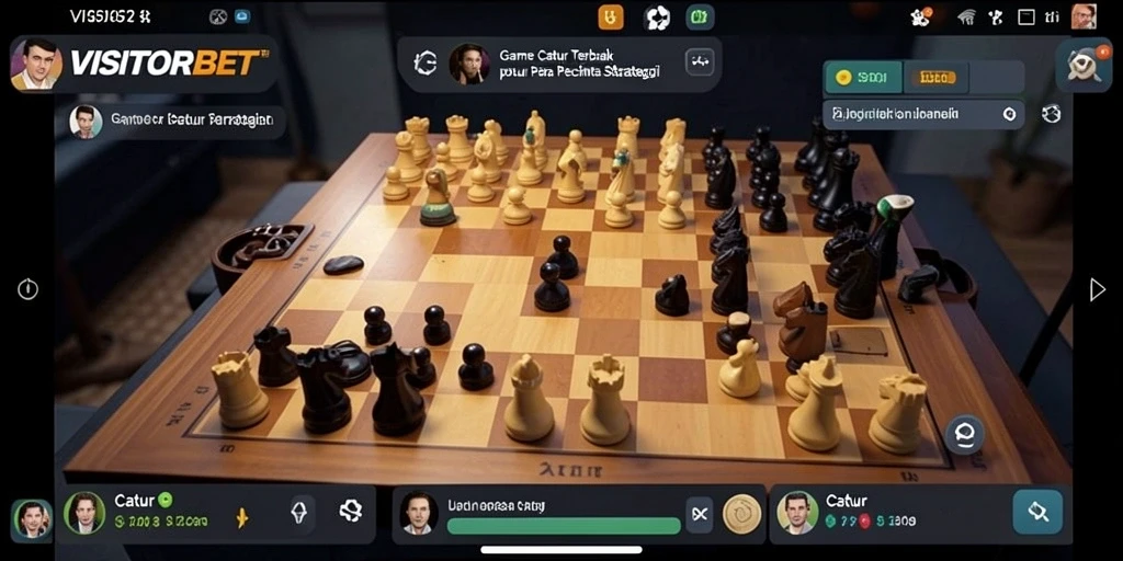 Antarmuka game Catur VISITORBET dengan tampilan yang menarik.